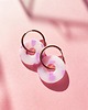 kolczyki z masy plastycznej Transparentne kolczyki koła PINK PUFF