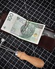 portfele męskie Mały Portfel z Klipsem na Banknoty Karty Skórzany Brązowy Belveder BW58