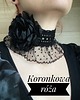 chokery Czarny koronkowy retro naszyjnik z czarną koronkową różą