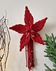 dekoracje świąteczne Makramowy kwiat - poisencja czerwona - dekoracja świąteczna