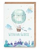 kartki okolicznościowe - wydruki Kartka na narodziny dziecka z zajączkiem - "Witaj na świecie"