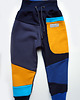 spodnie dla niemowlaka PATCH PANTS spodnie 74 - 104 cm granat & żółty