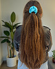 gumki do włosów Jedwabna scrunchie gumka frotka midi błękitna