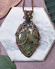 wisiory Miedziany wisiorek wire wrapping z prehnitem #410