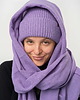 szale damskie Szal Wełniany MANUL Lawendowy- duży lekki pluszowy szalik 100% Merino RWS