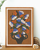 grafiki i ilustracje Niebieskie tulipany, plakat botaniczny, kwiaty