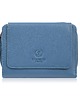 portfele damskie Portfel damski skórzany błękitny duży w orientacji poziomej z RFID