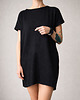 sukienki midi damskie Sukienka tshirt oversize Czarna Kieszenie