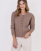 swetry damskie  Elegancki kardigan - SWE317 mocca MKM