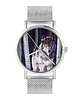 zegarki unisex Zegarek - Szary wilk - bransoleta mesh