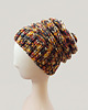 czapki damskie 6902 Czapka Beanie z Melanżowej Włóczki - ciepła, brązowa
