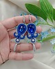 kolczyki soutache Kobaltowe kolczyki sutasz, kolczyki na wesele, niebieskie srebrne