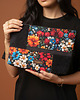 kosmetyczki Czarno-kwiatowa kosmetyczka podróżna patchwork 