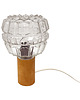 lampy stołowe AKA Leuchten vintage lampka nocna z prasowanego szkła drewna Niemcy lata 70.