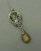 wisiory Długi wisiorek złote labradoryty wire wrapping