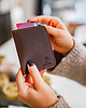 portfele męskie Portfel -  Card holder - skóra wegańska z kukurydzy - brązowy - unisex
