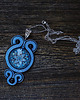 wisiory Niebieski wisior soutache z mandalą