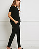 topy damskie BLUZKA oversize - Tencel - czarny