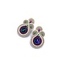 kolczyki soutache Gracia sztyfty sutasz małe beżowe multikolor kolczyki z kryształkami