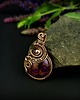 wisiory Wisiorek z fioletowym agatem  wire wrapping