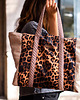 torby na ramię Brązowo-beżowa shopperka z weluru w panterkę