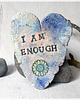 magnesy I am enough - duży ceramiczny magnes serce z afirmacją