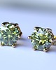 kolczyki pozłacane Kolczyki pozłacane zielony Moissanit 2ct brylantowy szlif