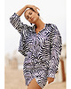 komplety damskie CS - Komplet SAFARI czarno biała zebra koszula spódniczka