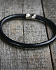 biżuteria męska męska bransoletka : SKÓRA : simple black II