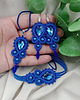 komplet biżuterii Kobaltowa biżuteria sutasz, niebieski komplet zestaw soutache