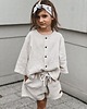 chłopiec - inne Komplet muślinowy koszula oversize i spodenki warm beige