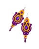 kolczyki soutache Kolczyki sutasz pomarańczowo fioletowe kolorowe Margo energetyczne