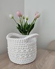 kosze do przechowywania Koszyk okrągły szydełkowy ze sznurka 17cmx15cm
