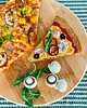 zabawki - inne Szydełkowy kawałek pizzy z szynką i dodatkami