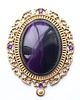 broszki UNIKAT - broszka kameliowa z agatem fioletowym