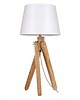 lampy stołowe LAMPKA NOCNA STOŁOWA DREWNIANA OZDOBNA ABAŻUR Biały E27 LED DĄB