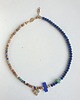 chokery Naszyjnik choker ANTYK TEBY lapis lazuli, jaspis obrazkowy, turkus mosiądz