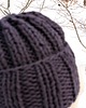 czapki damskie Szara czapka handmade beanie  z wełną