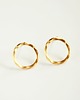kolczyki złote Kolczyki złote 16k Gold Plated Matt Open Circle Studs