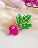 przypinki Pin z burakiem, akcesoria dla miłośnika roślin, przypinka z warzywem, boho