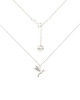 chokery Srebrny choker pancerka z kolibrem