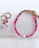 komplet biżuterii RAZEM TANIEJ! bransoletka & kolczyki : fuchsia & pearl collection