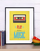 plakaty Plakat retro, kaseta, tape, play music, muzyka