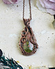 wisiory Miedziany wisiorek wire wrapping z unakitem