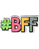 naszywki na ubrania Naszywka naprasowanka #BFF termoprzylepna haftowana 8,5x3,8m