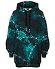 bluza z kapturem damska Bluza Oversize Tunika DR.CROW Marble Turquoise