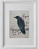 grafiki i ilustracje Rysunek Kruk 30x20cm + biała rama A4
