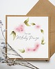 kartki scrapbooking Kartka na ślub rustykalna Różowe kwiaty i listki
