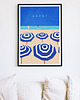 plakaty Sopot - plaża z parasolkami - plakat 50x70 cm