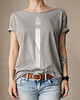t-shirt damskie Srebrna kreska średnioszary Oversize